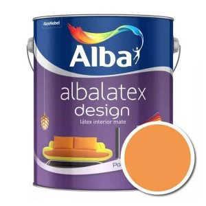 Alba Latex Design Interior Lavable Naranja Dulce 4 lts