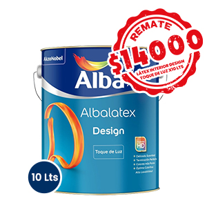 Alba latex design toque de luz x10Lts + Rodillo de regalo